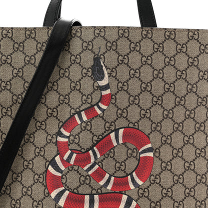 Gucci Soft GG Supreme Monogram Kingsnake Vertical Tote  Black 8 of 11