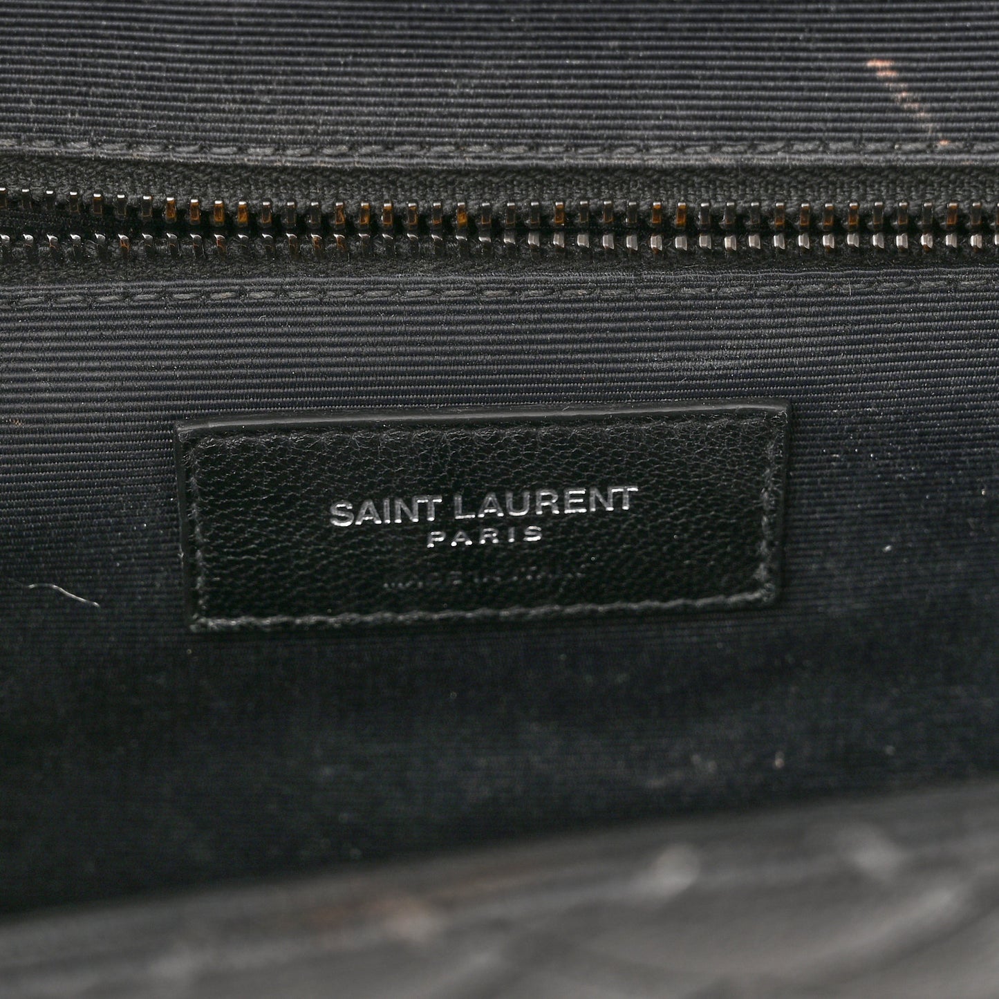 Grain De Poudre Textured Mixed Matelasse Large Triquilt Monogram Monochrome Satchel Black