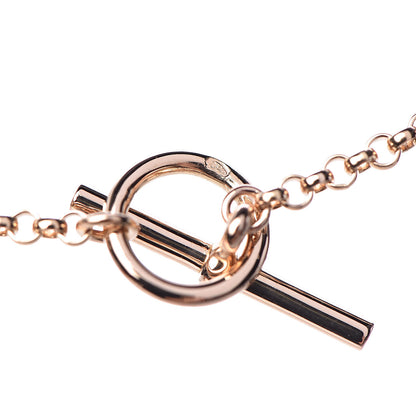Hermes 18K Rose Gold Diamond Gambade Pendant Necklace 5 of 6