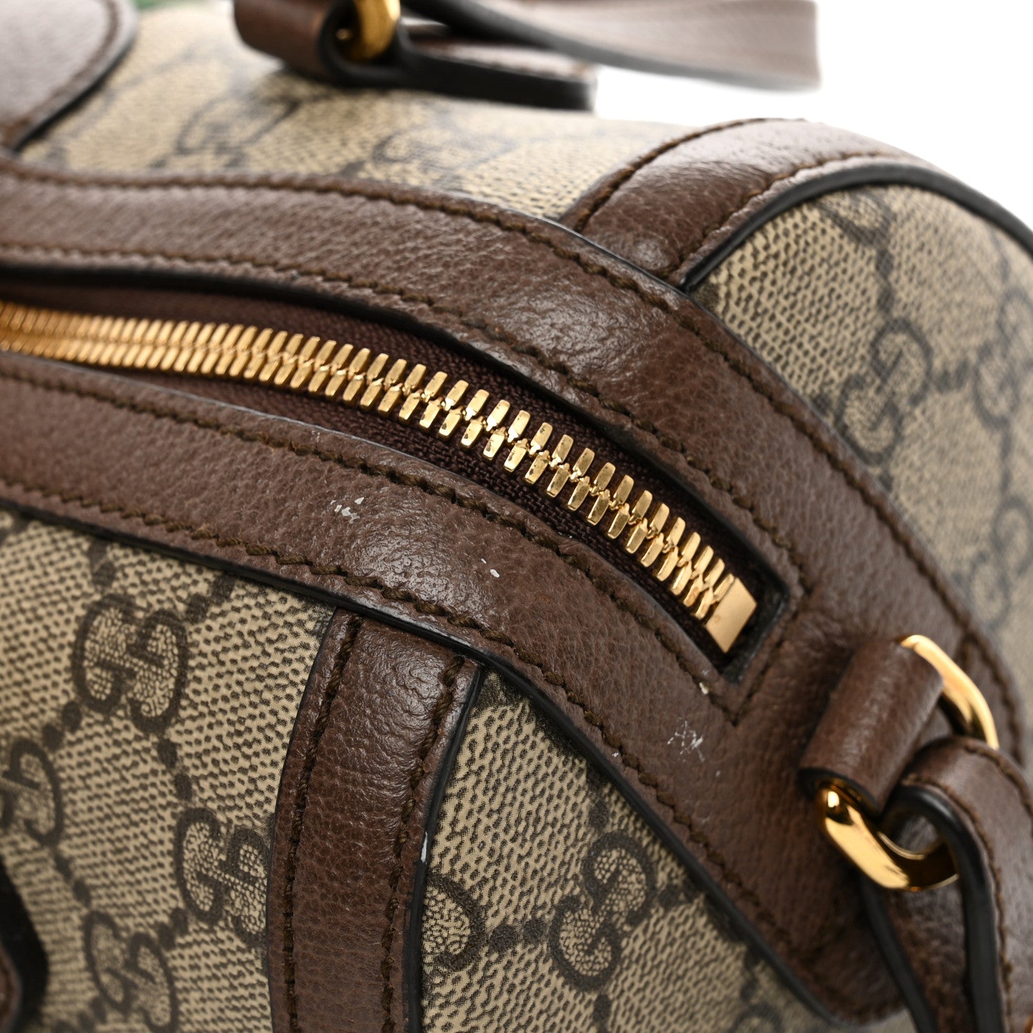 Gucci GG Supreme Monogram Web Small Ophidia Boston Bag Beige New Acero 10 of 10