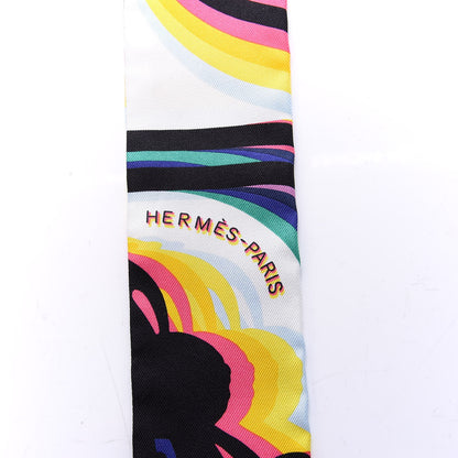 Hermes Silk Brides De Gala Shadow Twilly Black Jaune Multicolor 3 of 4
