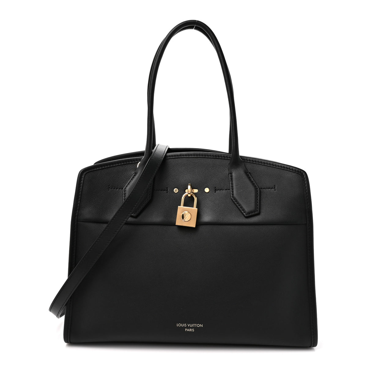 Louis Vuitton Calfskin City Steamer Soft MM Black 1 of 9