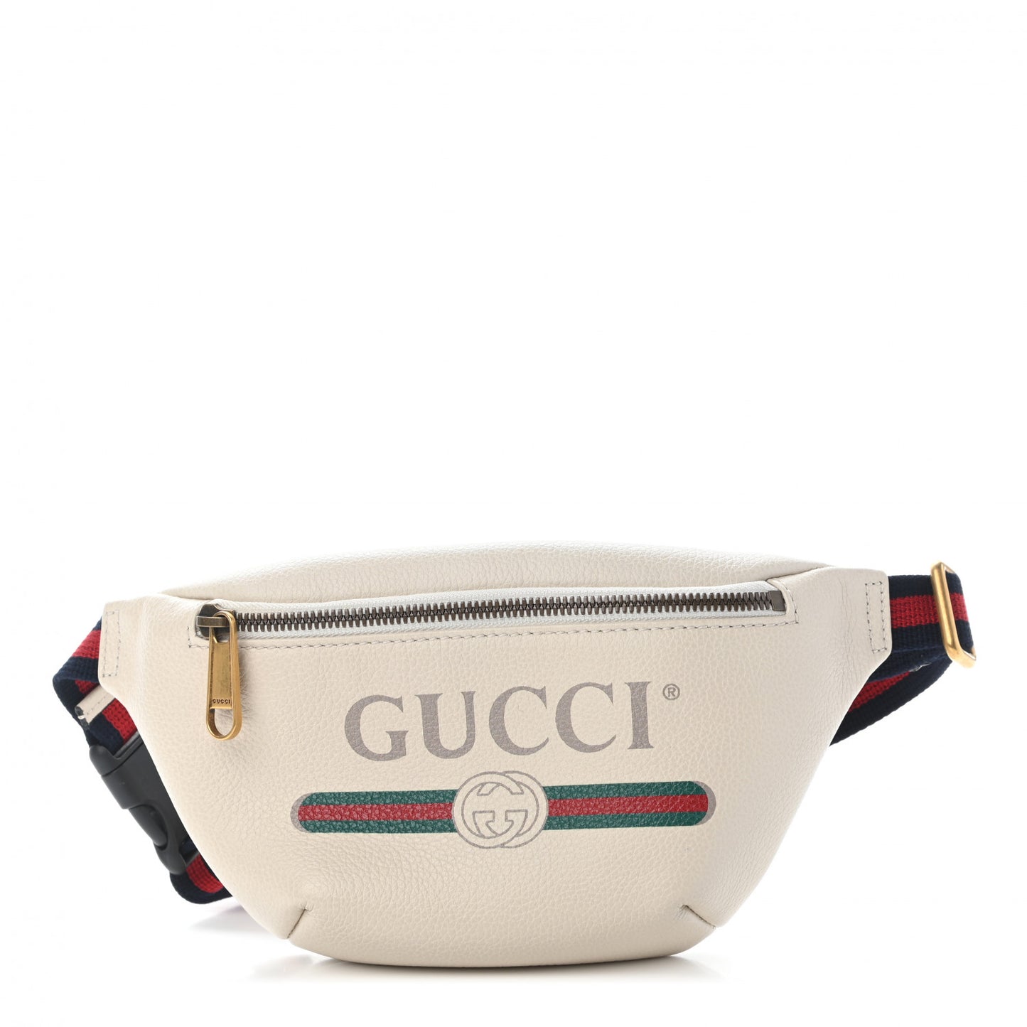 Grained Calfskin Small Logo Belt Bag White