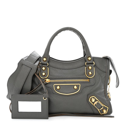 Balenciaga Chevre Gold Metallic Edge Hardware Mini City Gris Acier 1 of 9