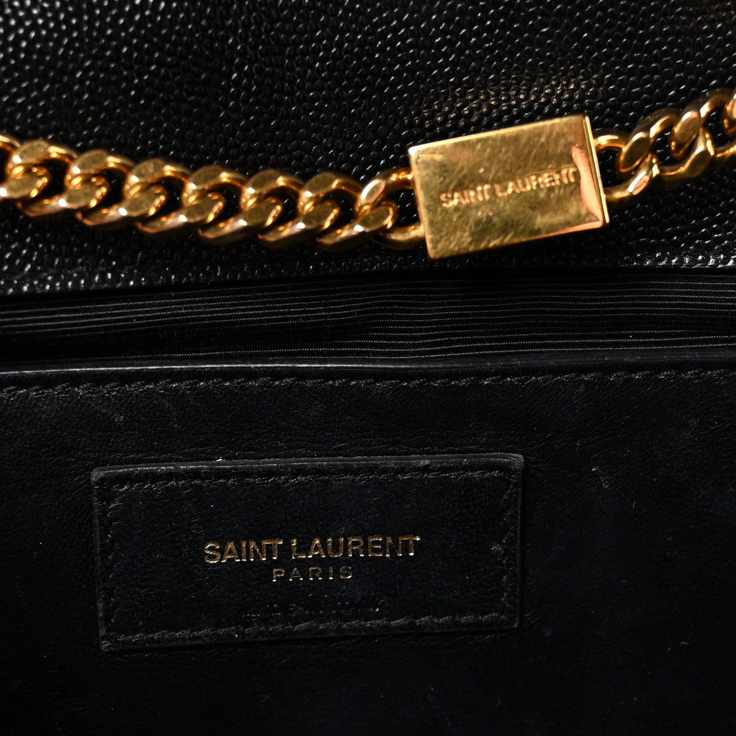 Saint Laurent Grain De Poudre Medium Classic Monogram Kate Satchel Black 6 of 10