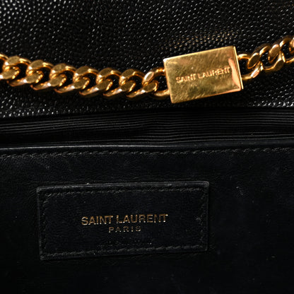 Saint Laurent Grain De Poudre Medium Classic Monogram Kate Satchel Black 6 of 10