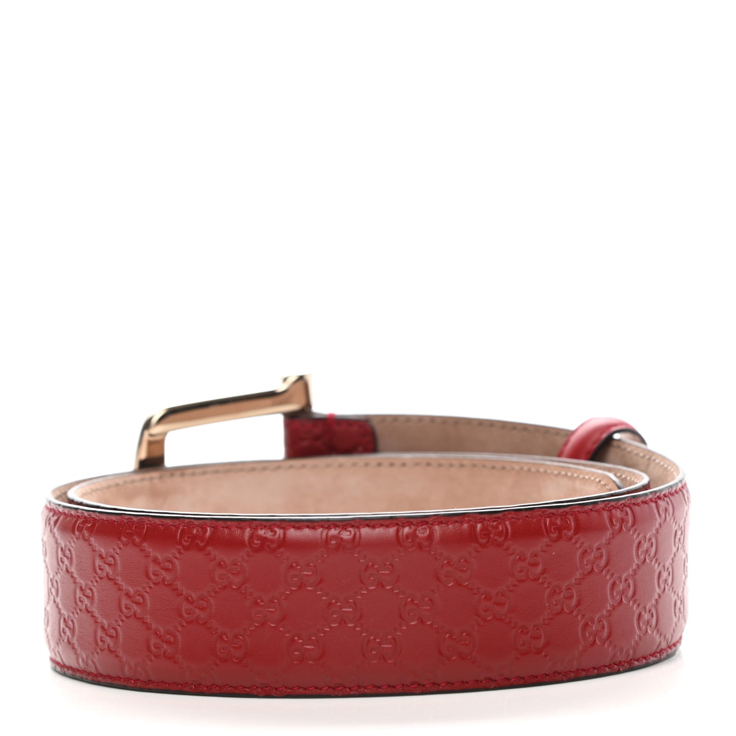 Soft Microguccissima Margaux Calfskin Belt 85 34 Rosso