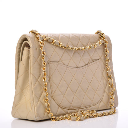Chanel Lambskin Quilted Medium Double Flap Beige 4 of 18