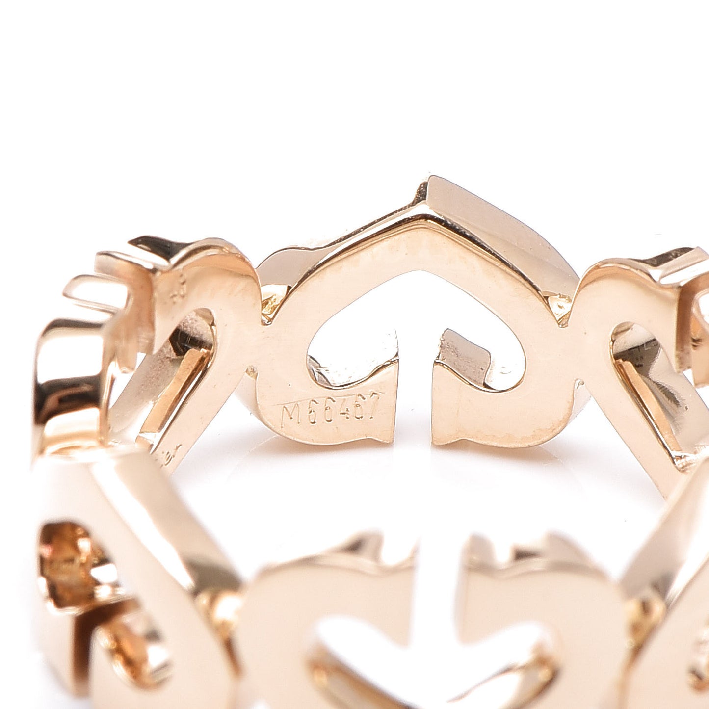 18K Yellow Gold Hearts and Symbols Ring 48 4.5