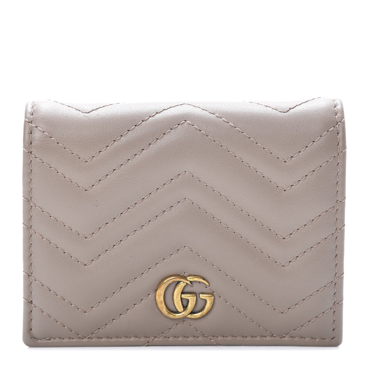Calfskin Matelasse GG Marmont Card Case Wallet Porcelain Rose