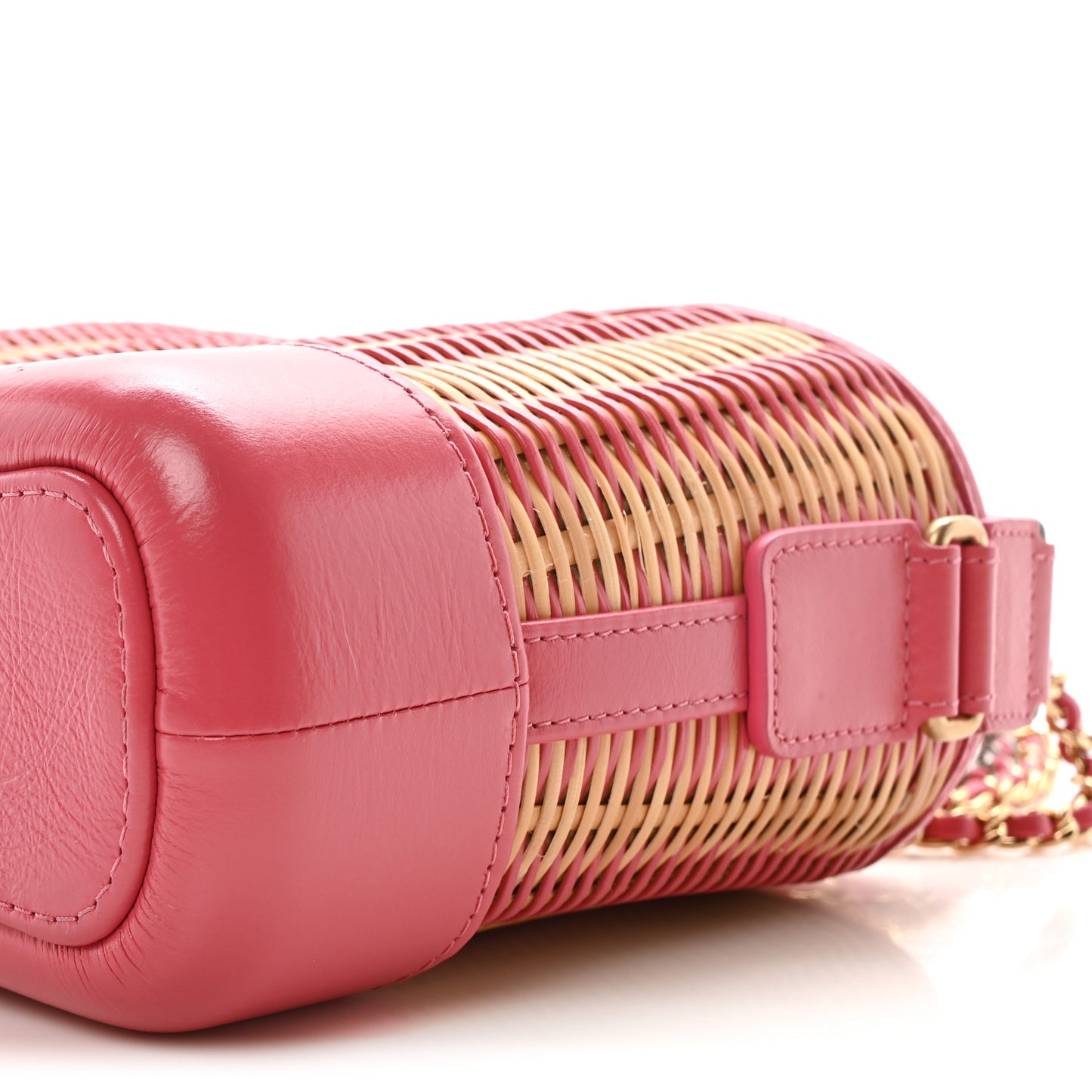 Rattan Calfskin Small Gabrielle Hobo Beige Pink