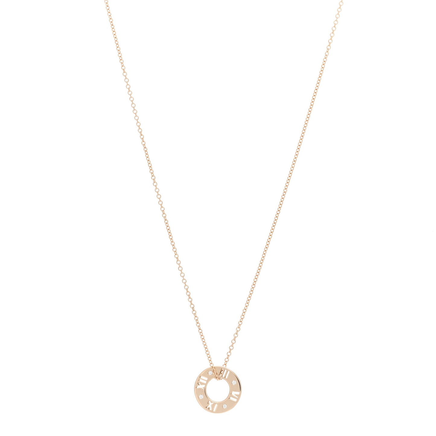 18K Rose Gold Diamond Atlas Pierced Pendant Necklace