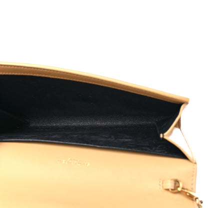 Saint Laurent Micro Raffia Monogram Uptown Chain Wallet Natural Hay Blush 5 of 11