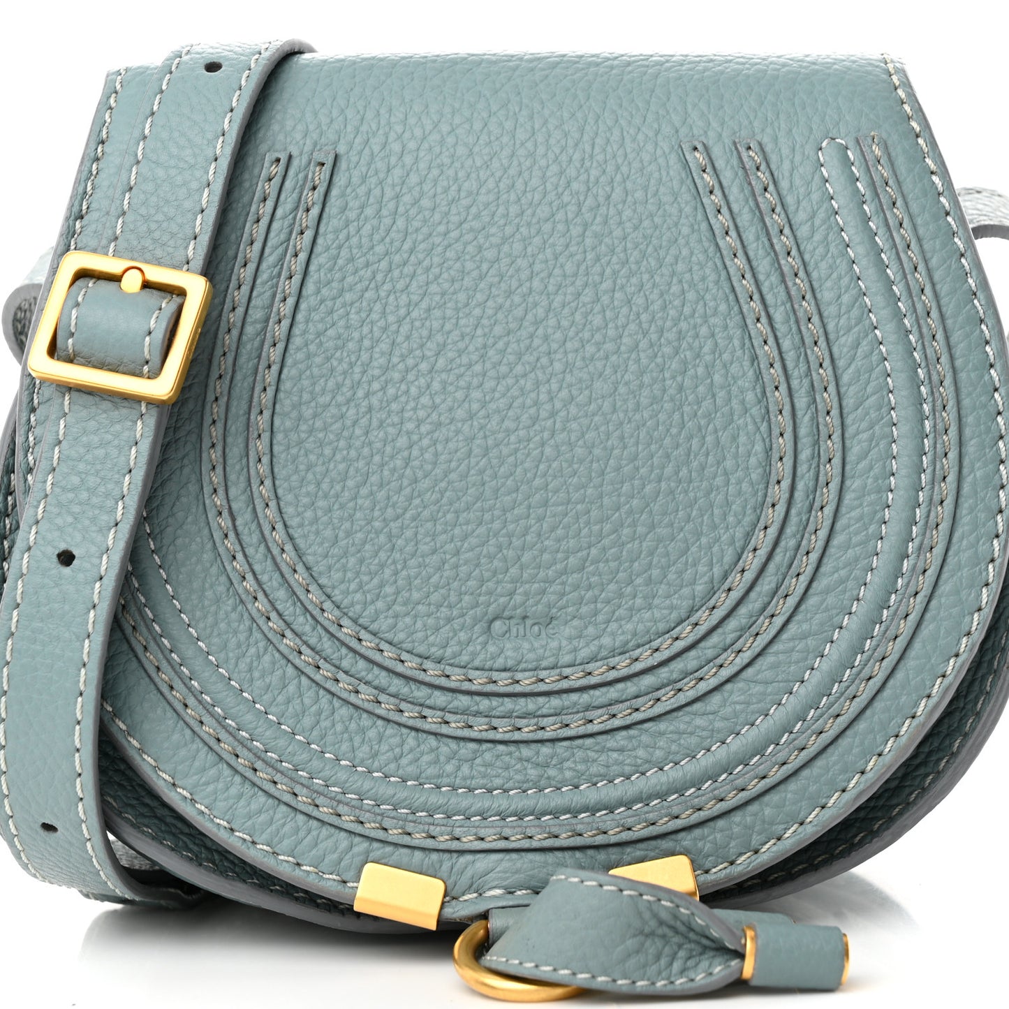Grained Calfskin Small Marcie Saddle Bag Fresh Mint