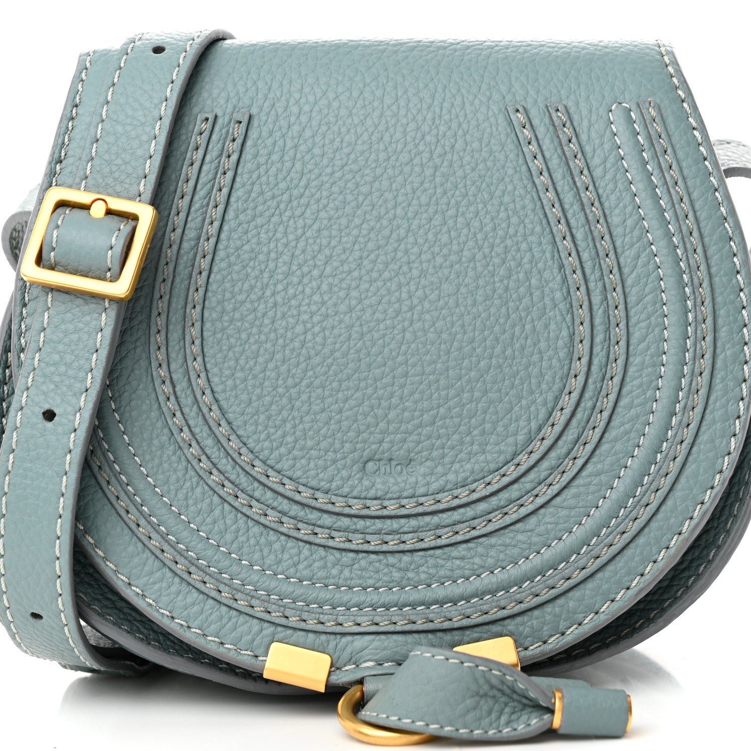 Chloe Grained Calfskin Small Marcie Saddle Bag Fresh Mint 8 of 11