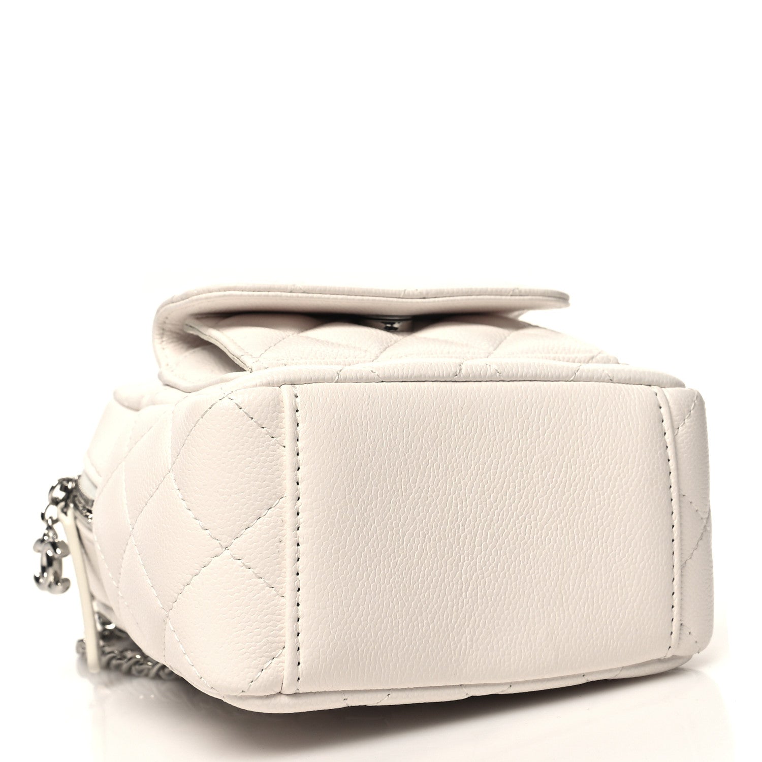 Chanel Caviar Quilted CC Mini Classic Backpack White 4 of 11