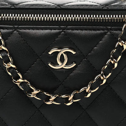 Chanel Lambskin Quilted Small Top Handle Vanity Case With Chain Black 8 of 10