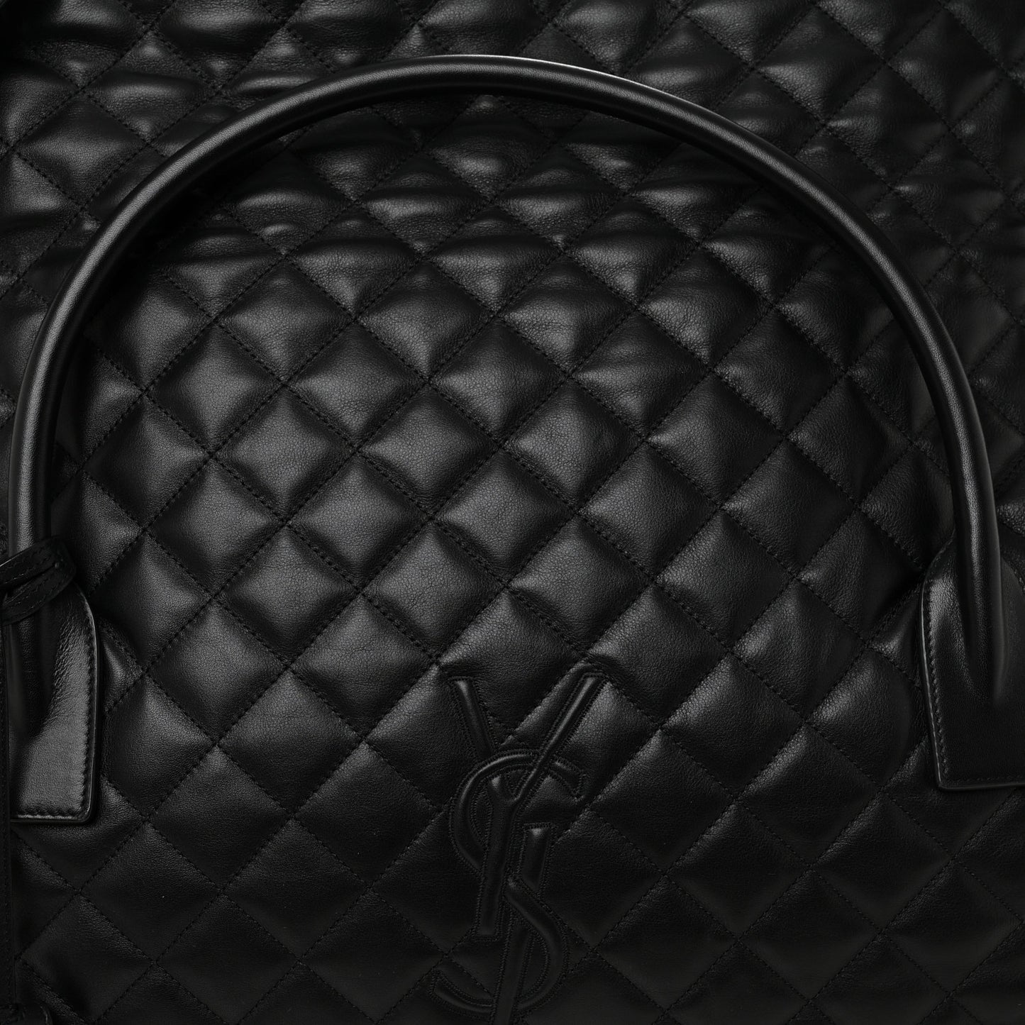 Calfskin Quilted ES Giant Travel Bag Black