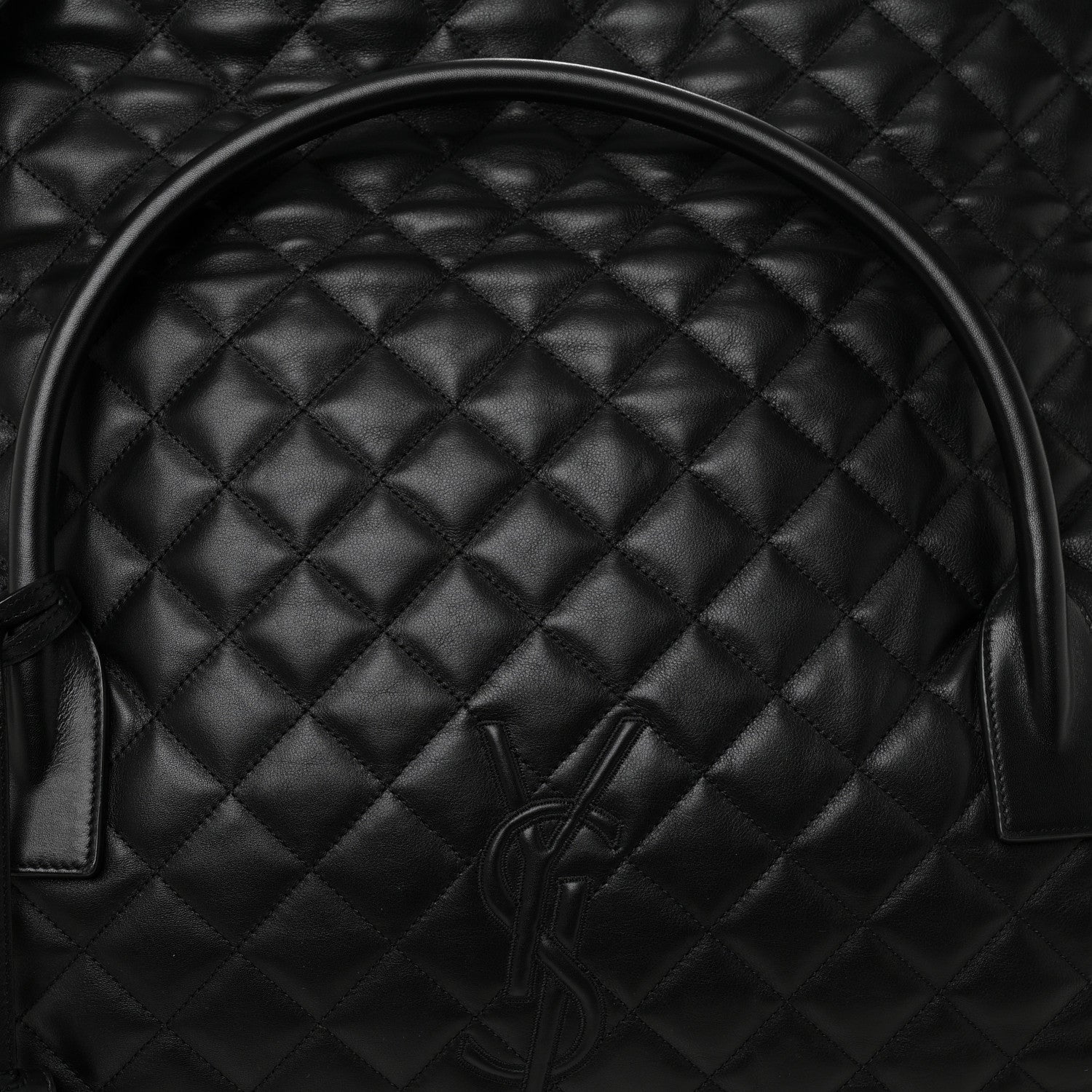 Saint Laurent Calfskin Quilted ES Giant Travel Bag Black 7 of 9