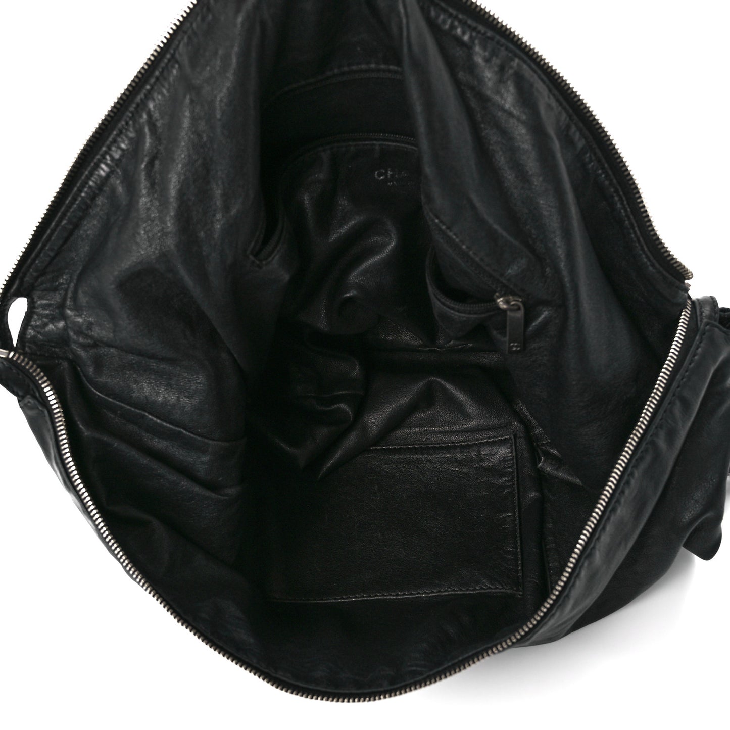 Calfskin Modern Chain Hobo Black