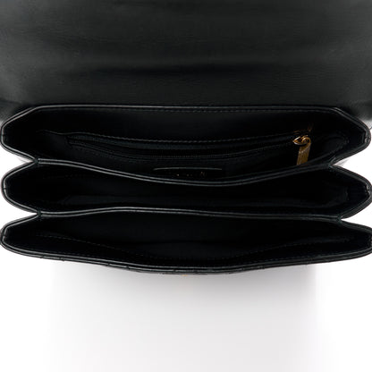 Chanel Calfskin Quilted Metal Top Handle Envelope Flap Black 5 of 16