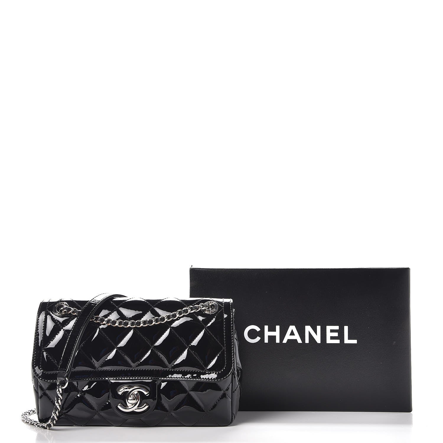 Chanel Patent Quilted Small Coco Shine Flap Black 8 of 8