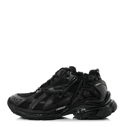 Balenciaga Mesh Rubber Monocolor Womens Runner Sneakers 38 Black 1 of 9