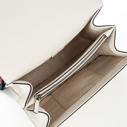 Gucci Calfskin Bamboo Web Medium Dionysus Top Handle Bag White Blue Hibiscus Red 5 of 7