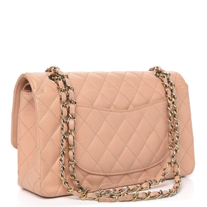 Chanel Caviar Quilted Medium Double Flap Beige 3 of 17