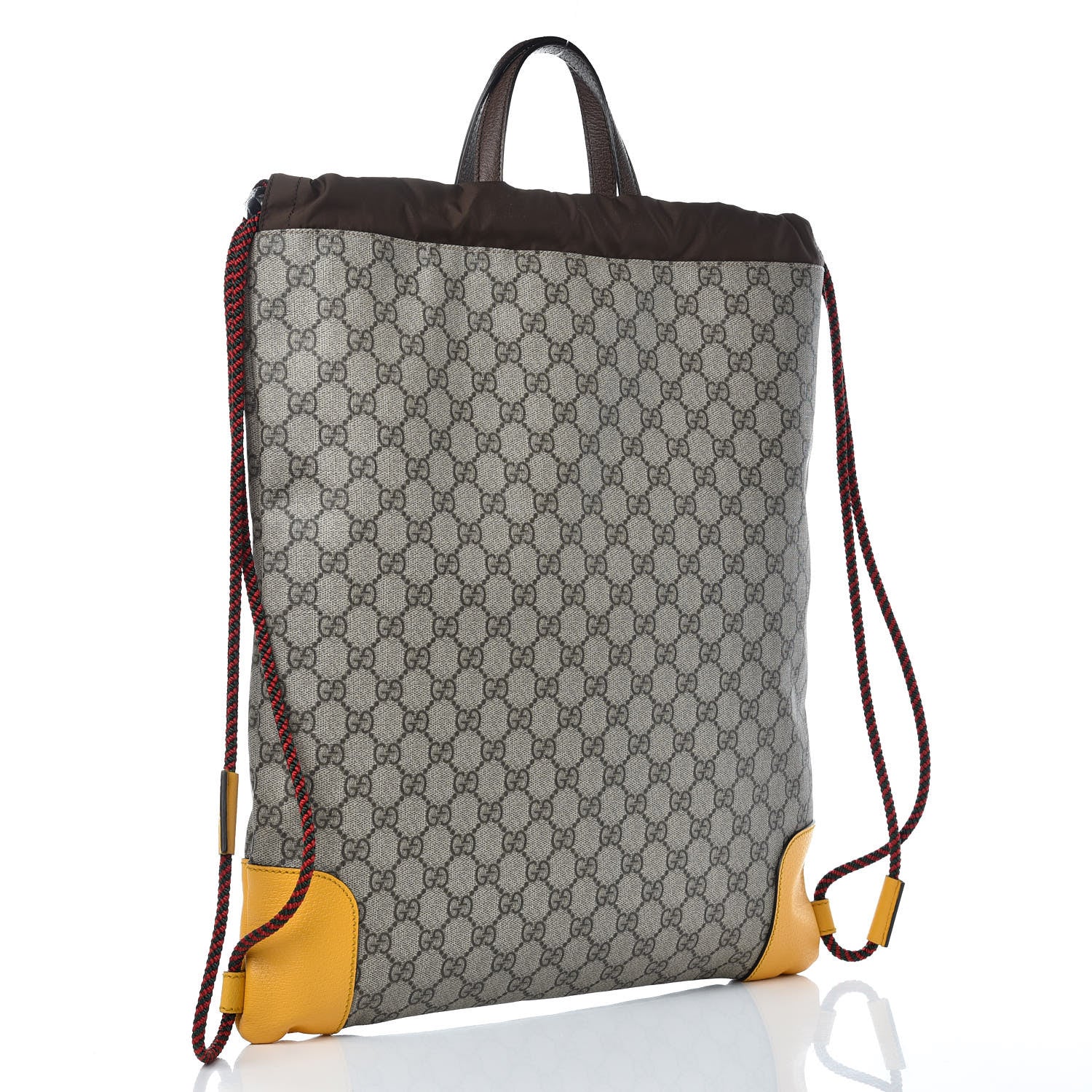 Gucci GG Supreme Monogram Neo Vintage Drawstring Backpack Beige New Acero Crop 3 of 10