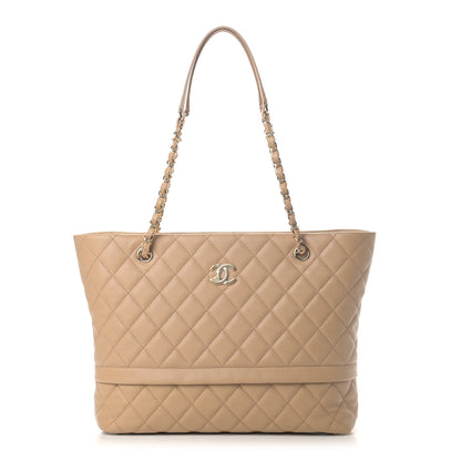 Chanel Caviar Quilted Rolled Up Tote Beige 1 of 4
