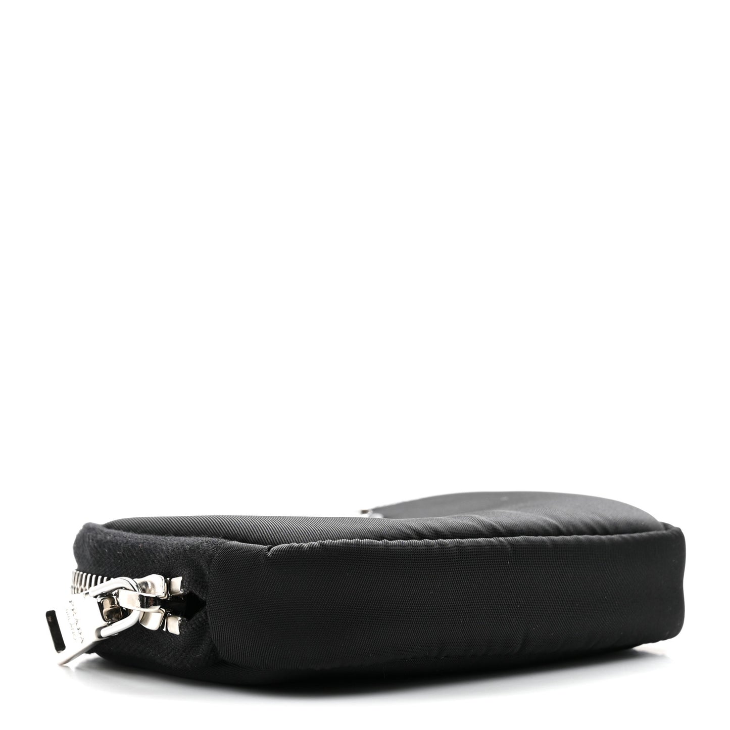 Tessuto Nylon Compact Zip Around Coin Pouch Black