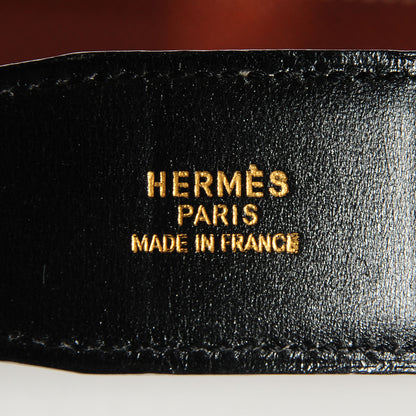 Hermes Box Courchevel Reversible Horsebit H 32mm Belt Noir Gold 85 3 of 5