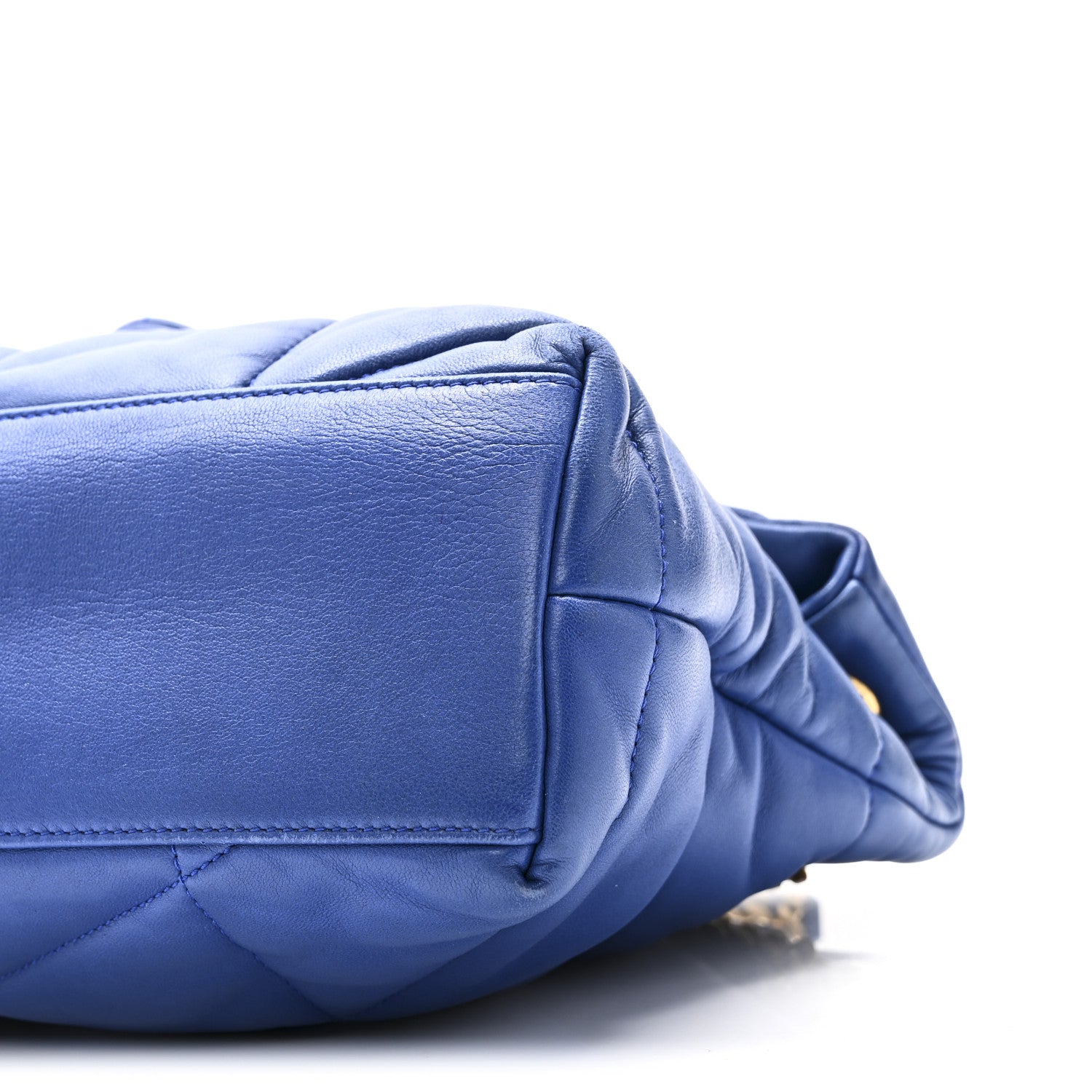 Saint Laurent Lambskin Quilted Small Loulou Puffer Monogram Chain Satchel Majorele Blue 10 of 10