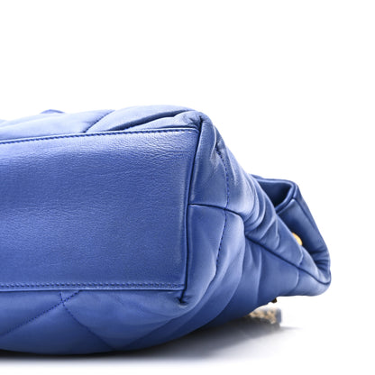 Saint Laurent Lambskin Quilted Small Loulou Puffer Monogram Chain Satchel Majorele Blue 10 of 10