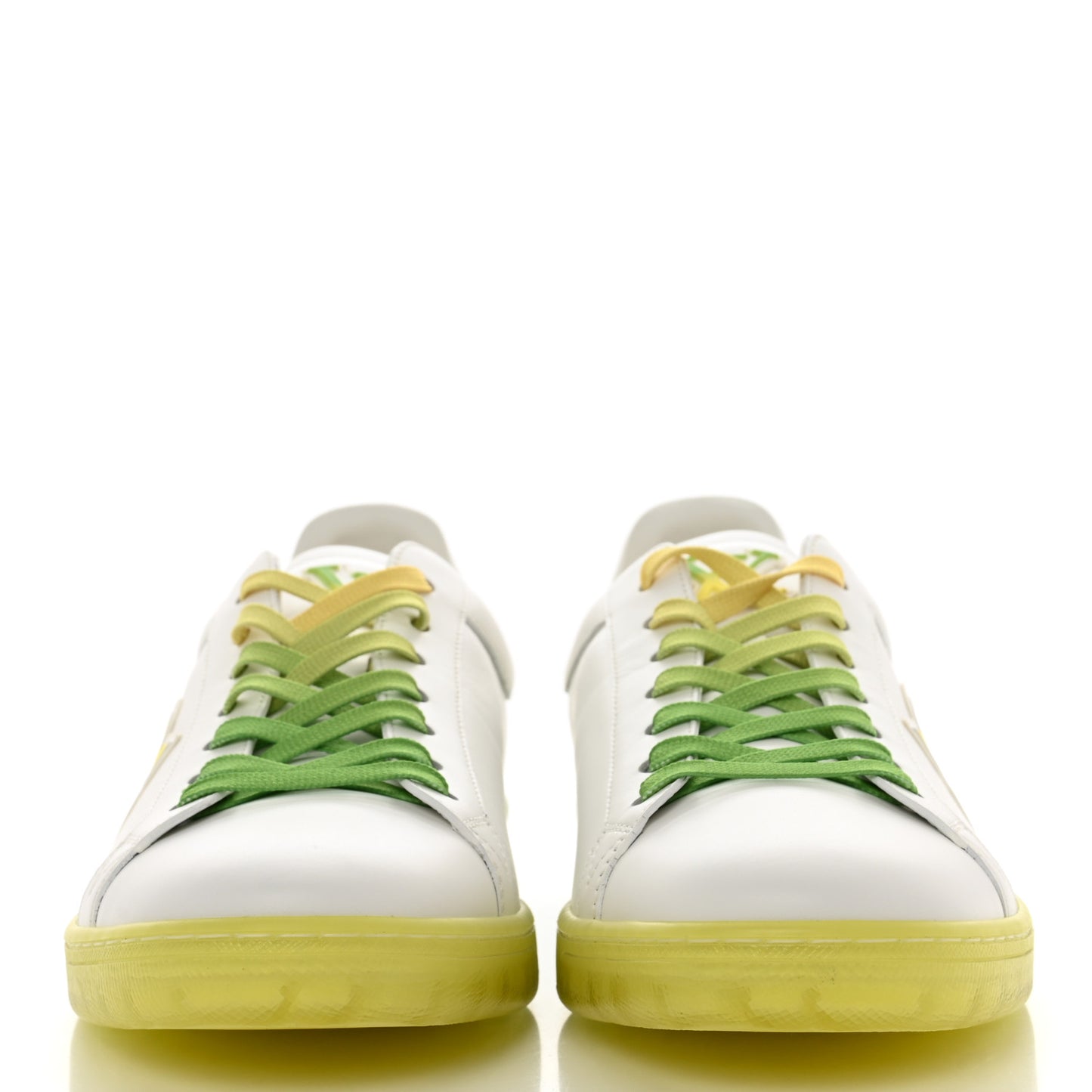 Calfskin Mens Luxembourg Samothrace Sneakers 7.5 White Yellow Green