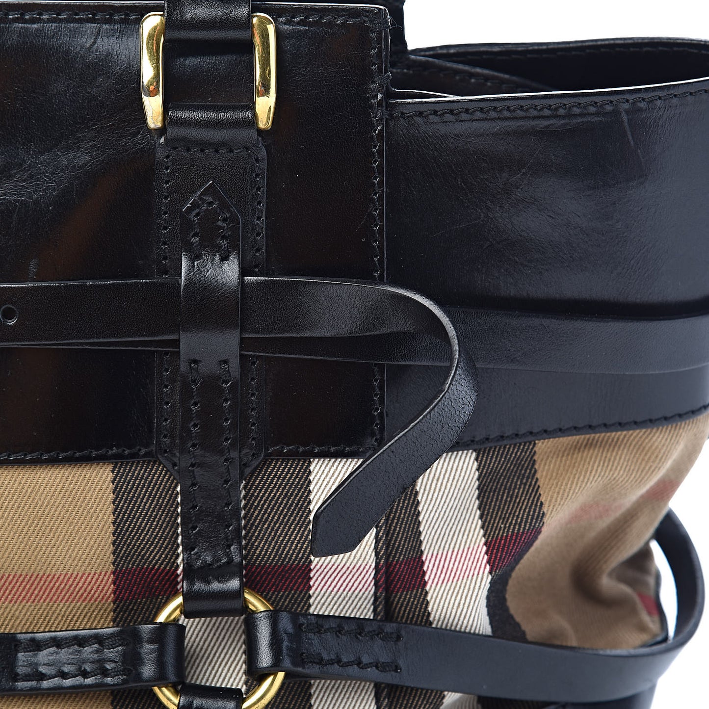 House Check Bridle Calfskin Kent Bag Black
