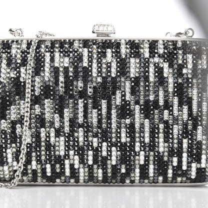Judith Leiber Crystal Minaudiere Clutch Black Silver 10 of 11