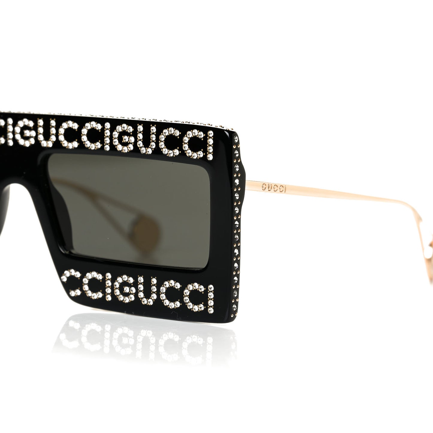 Acetate Crystal Mask-Frame Sunglasses GG0431S Black