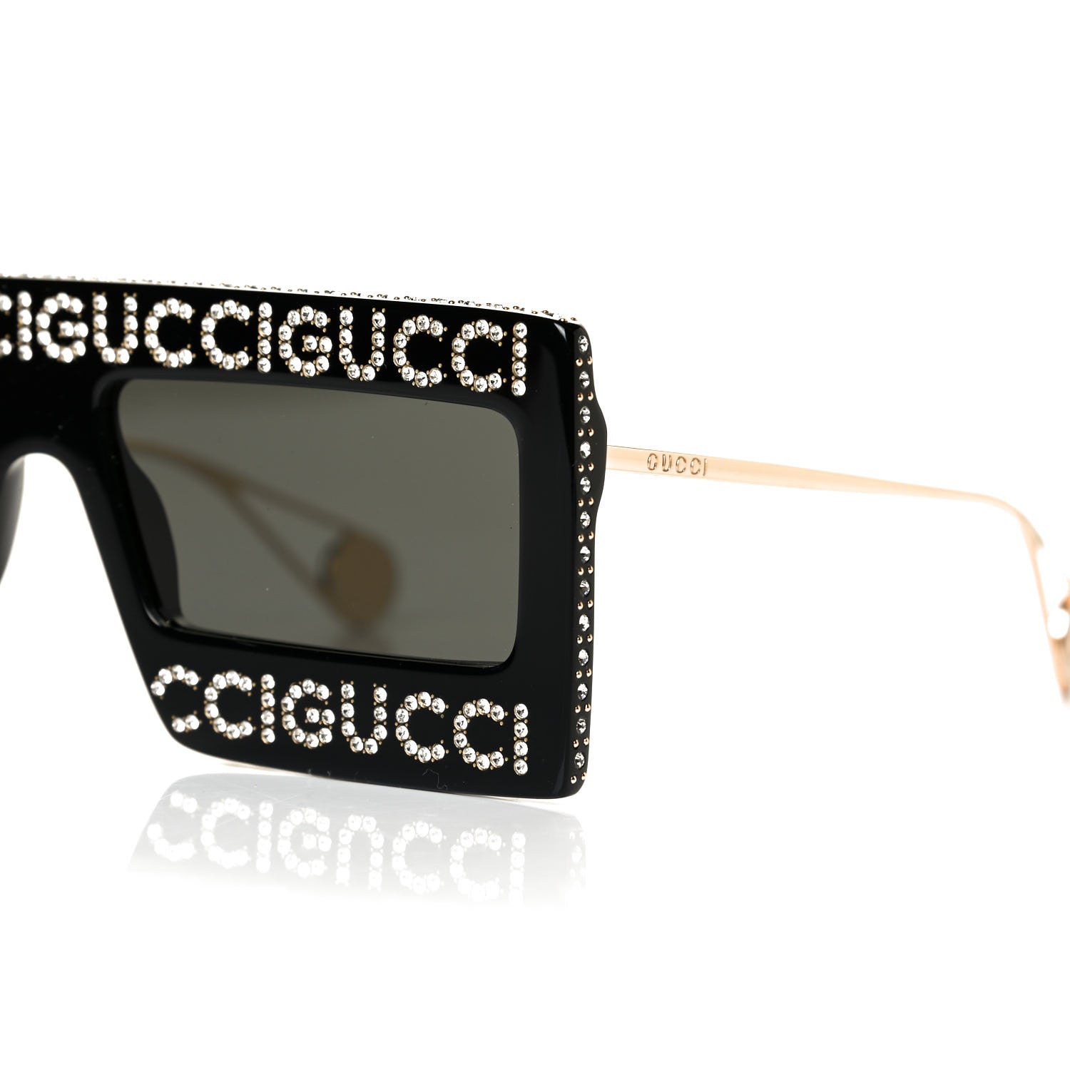 Gucci Acetate Crystal Mask-Frame Sunglasses GG0431S Black 6 of 6