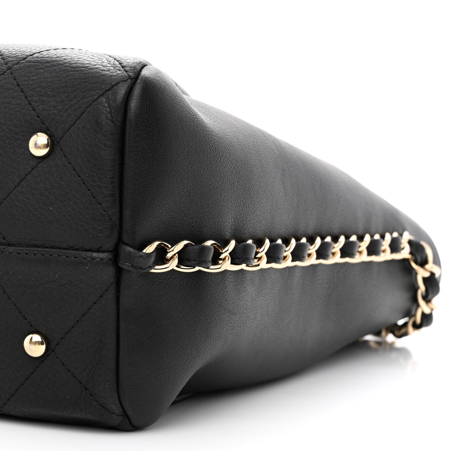 Chanel Bullskin Stitched Large Shopping Bag Black 10 of 11