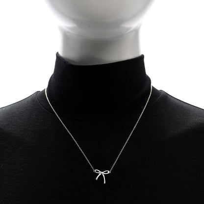 Tiffany Sterling Silver Small Bow Pendant Necklace 2 of 5