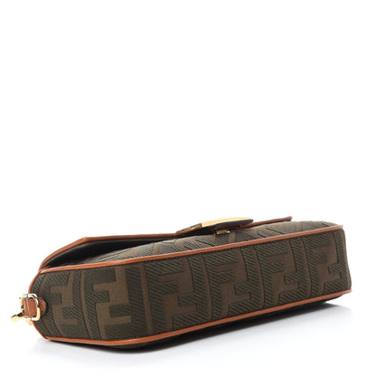 Fendi Canvas Vitello King FF Embroidered Baguette Amazzonia Cuoio 4 of 10