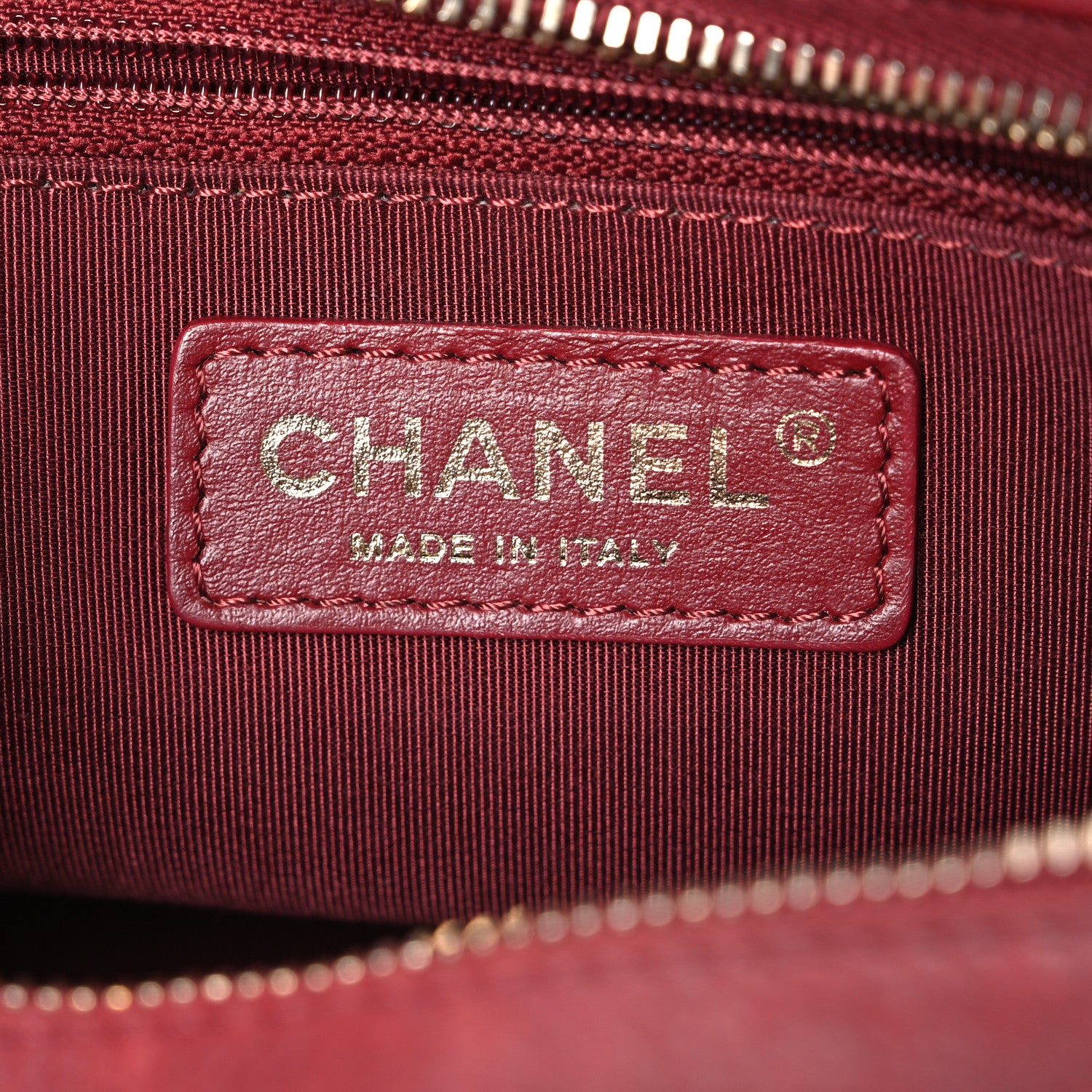 Chanel Calfskin Quilted CC Small Vanity Case Dark Red 6 of 10