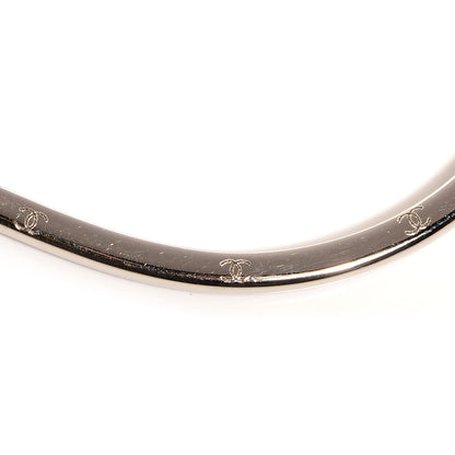 Chanel CC Heart Hoop Earrings Silver 3 of 5