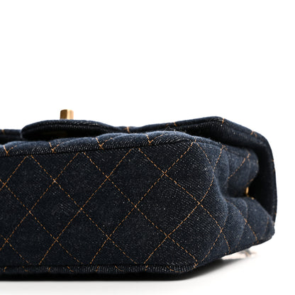Chanel Denim Quilted Mini Rectangular Flap Dark Blue 10 of 10