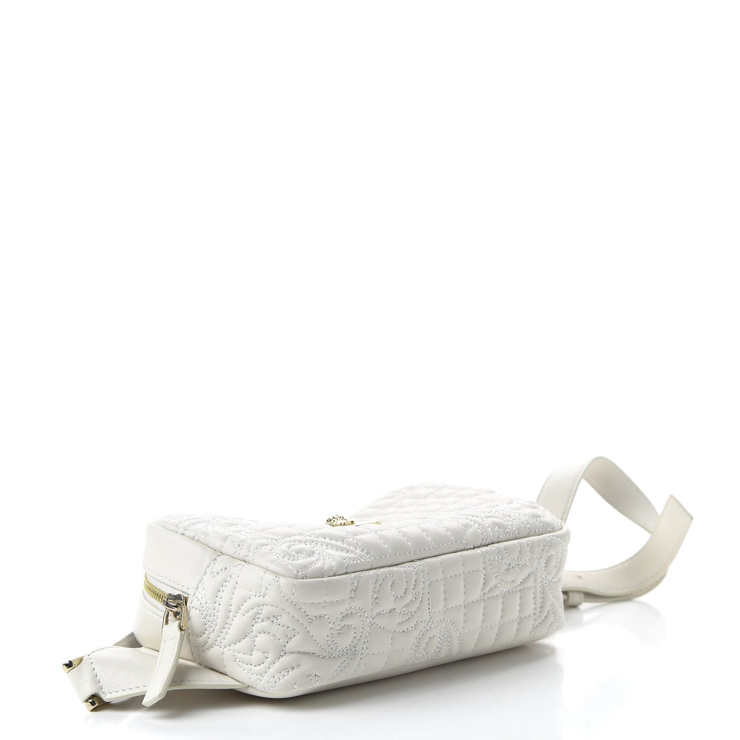 Nappa Barocco Quilted Vanitas Medea Belt Bag White
