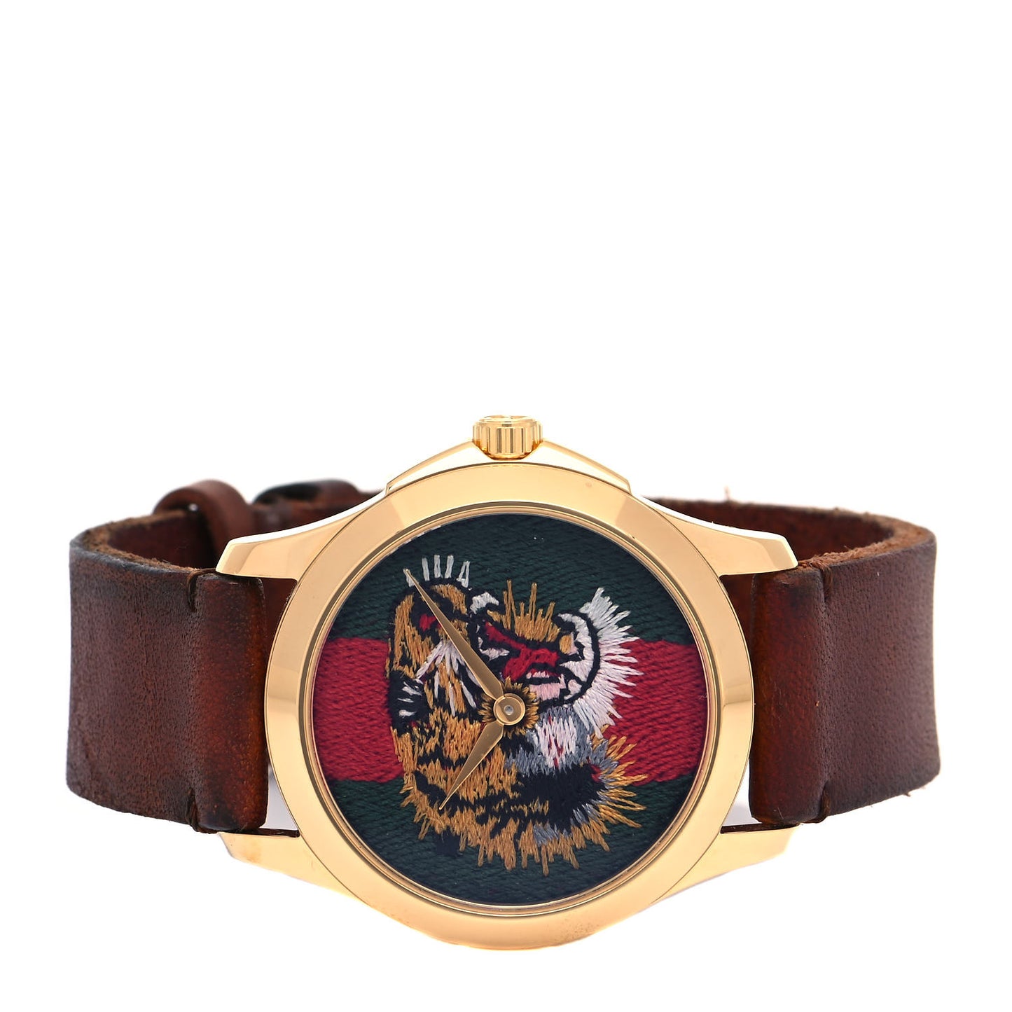 Stainless Steel Calfskin 38mm Le Marché Des Merveilles Tiger Quartz Watch