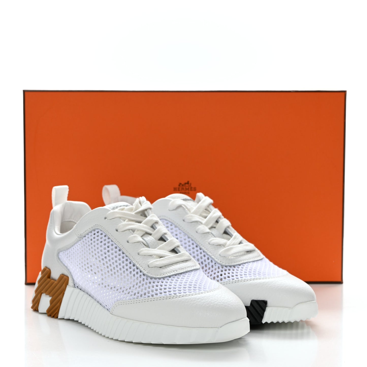 Air Mesh Goatskin Bouncing Sneakers 39.5 White