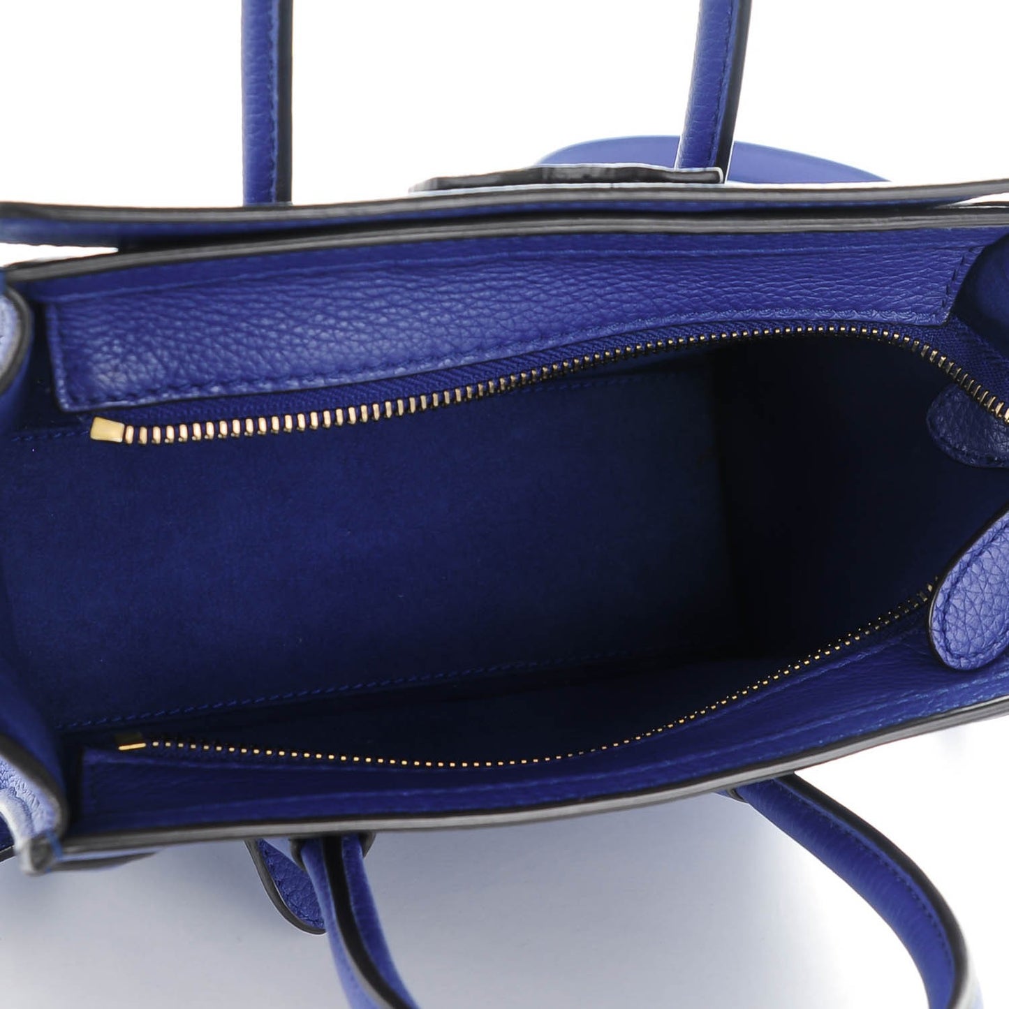 Drummed Calfskin Nano Luggage Indigo